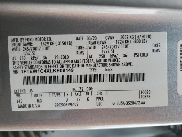 2020 FORD F150 SUPER - 1FTEW1C4XLKE08149