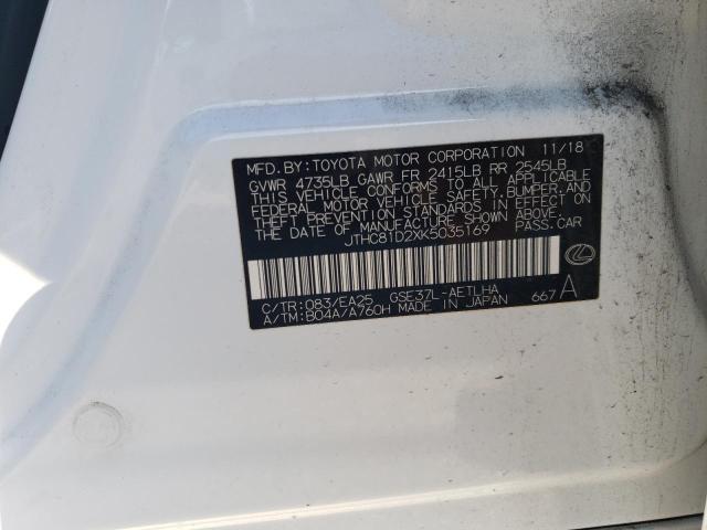 2019 LEXUS IS350 JTHC81D2XK5035169