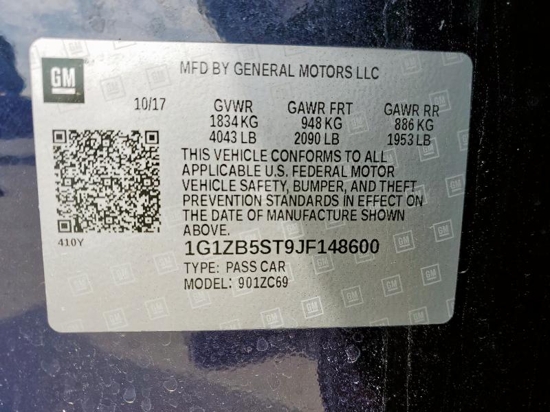 2018 CHEVROLET MALIBU LS 1G1ZB5ST9JF148600