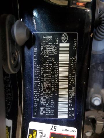 2021 TOYOTA CAMRY XLE 4T1F11BK4MU025540