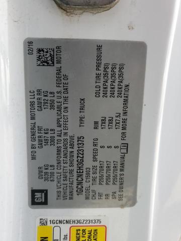 2016 CHEVROLET SILVERADO 1GCNCNEH3GZ231375