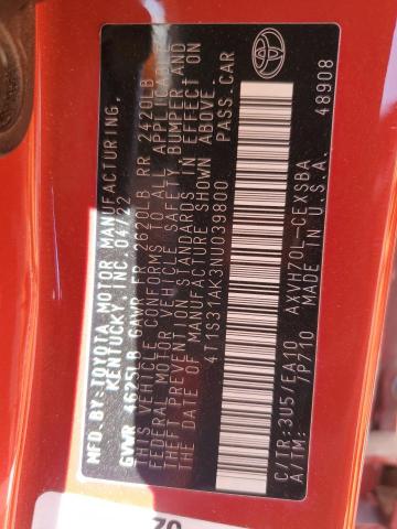 2022 TOYOTA CAMRY NIGH - 4T1S31AK3NU039800