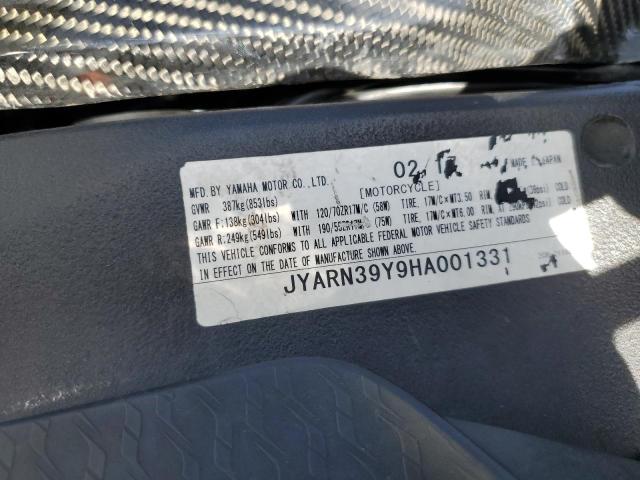 2017 YAMAHA YZFR1 C JYARN39Y9HA001331