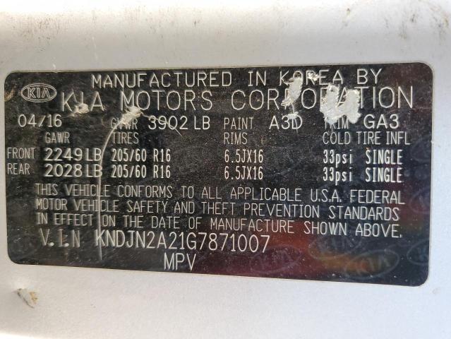 2016 KIA SOUL - KNDJN2A21G7871007