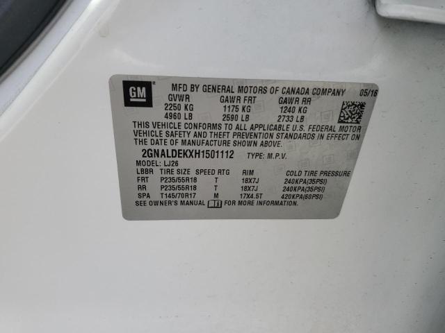 2017 CHEVROLET EQUINOX PR - 2GNALDEKXH1501112