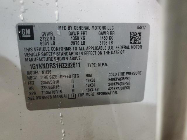 2017 CADILLAC XT5 LUXURY 1GYKNDRS1HZ282611