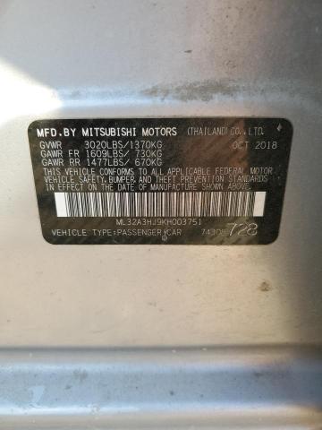 2019 MITSUBISHI MIRAGE ES - ML32A3HJ9KH003751
