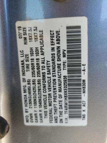 2019 HONDA CR-V EXL 7FARW1H8XKE025938