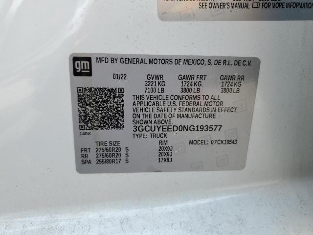 3GCUYEED0NG193577 2022 CHEVROLET ALL Models
