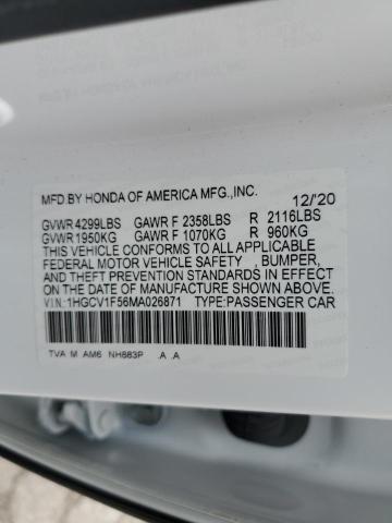 2021 HONDA ACCORD EXL - 1HGCV1F56MA026871