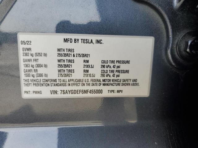 2022 TESLA MODEL Y - 7SAYGDEF6NF455000