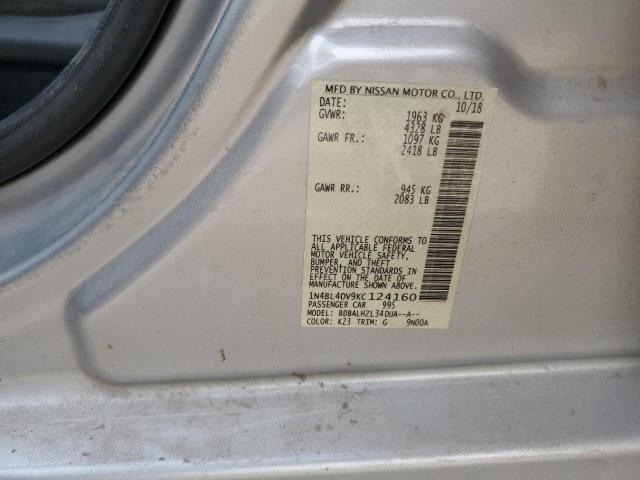 2019 NISSAN ALTIMA SV - 1N4BL4DV9KC124160
