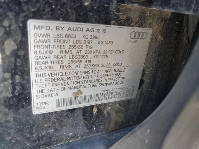 2017 AUDI Q7 PREMIUM - WA1LAAF76HD040179