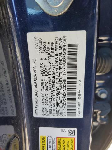 2019 HONDA ACCORD TOU - 1HGCV2F93KA032746