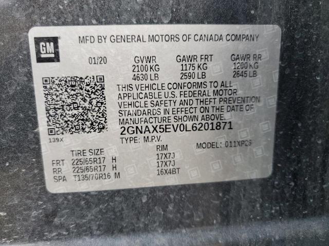 2020 CHEVROLET EQUINOX - 2GNAX5EV0L6201871
