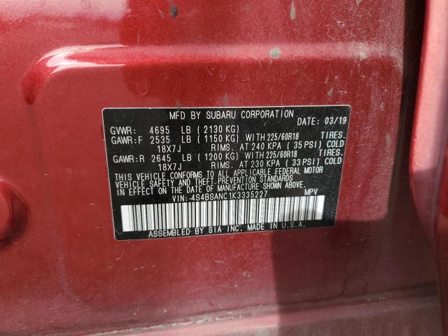 2019 SUBARU OUTBACK 2. - 4S4BSANC1K3335227