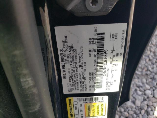 2018 FORD FUSION 4D 3FA6P0HDXJR148693