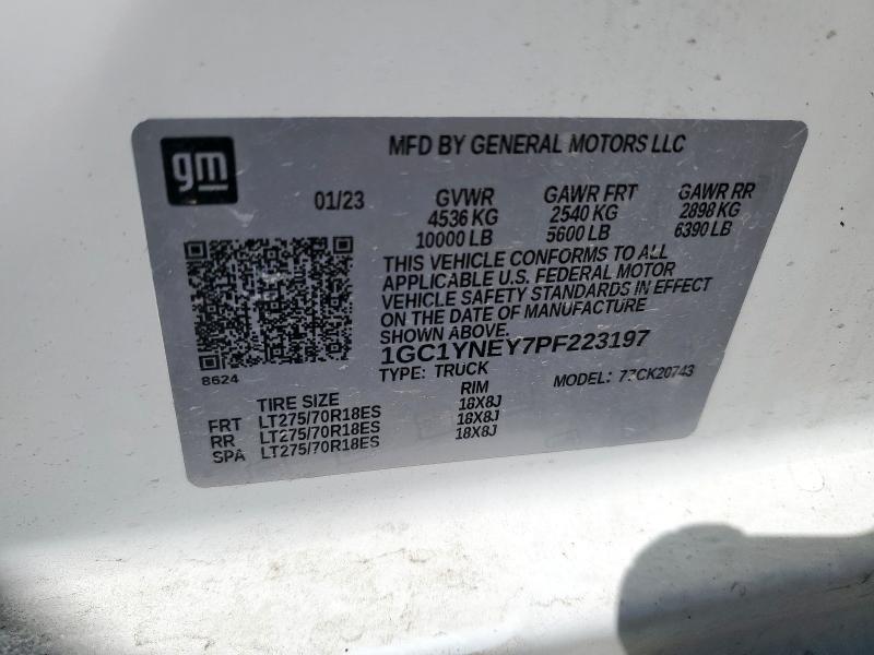 2023 CHEVROLET SILVERADO - 1GC1YNEY7PF223197