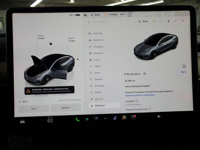 2023 TESLA MODEL 3 - 5YJ3E1EA2PF396854