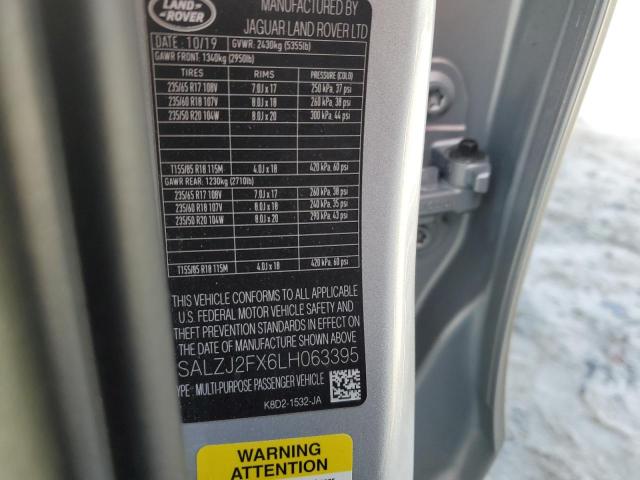 2020 LAND ROVER RANGE ROVE - SALZJ2FX6LH063395