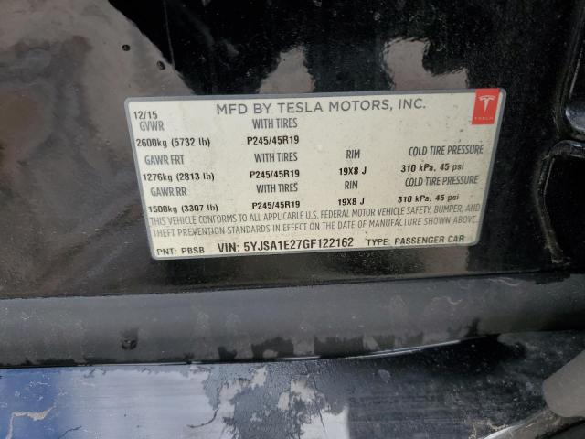 2016 TESLA MODEL S - 5YJSA1E27GF122162