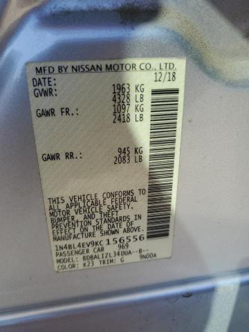 2019 NISSAN ALTIMA SL - 1N4BL4EV9KC156556