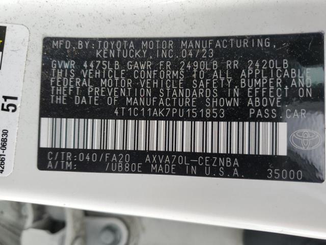 2023 TOYOTA CAMRY LE - 4T1C11AK7PU151853