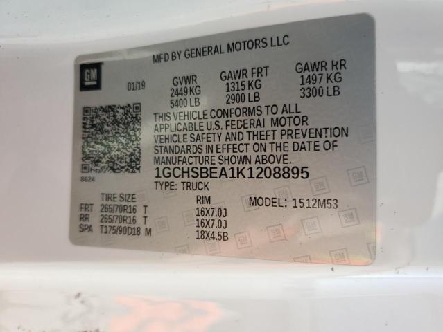 2019 CHEVROLET COLORADO 1GCHSBEA1K1208895