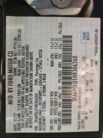 2017 FORD FUSION SE - 3FA6P0LU1HR306260