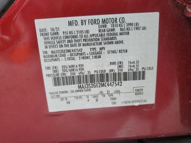 2021 FORD ECOSPORT MAJ3S2GE2MC447542