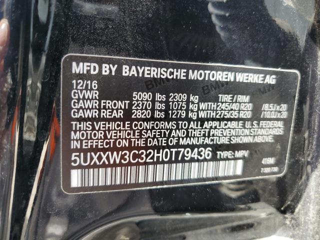 2017 BMW X4 XDRIVE2 - 5UXXW3C32H0T79436