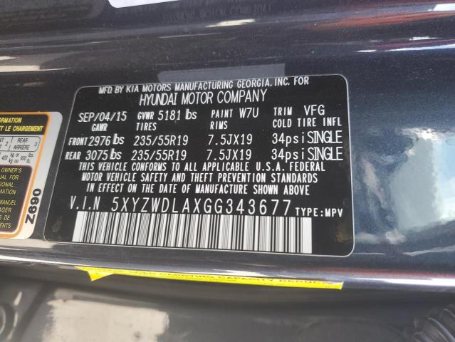 2016 HYUNDAI SANTA FE S - 5XYZWDLAXGG343677