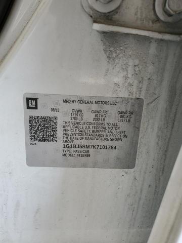 2019 CHEVROLET CRUZE 1G1BJ5SM7K7101784