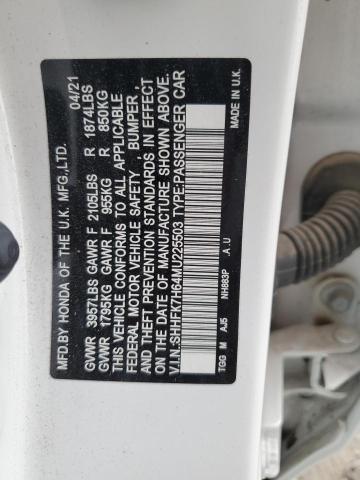 2021 HONDA CIVIC EX - SHHFK7H64MU225503