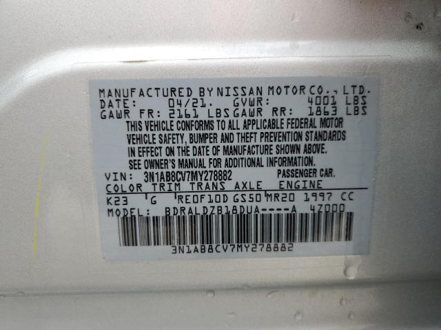 2021 NISSAN SENTRA SV - 3N1AB8CV7MY278882