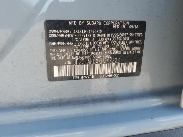 2019 SUBARU CROSSTREK - JF2GTAECXKH243223