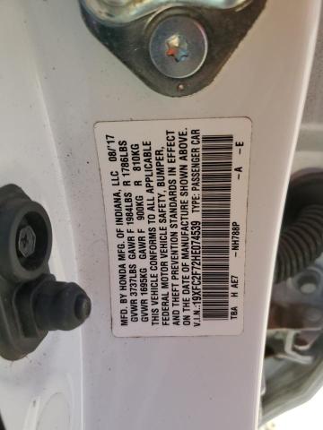 2017 HONDA CIVIC EX 19XFC2F72HE074539