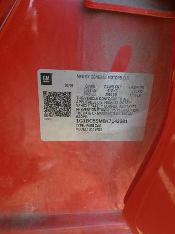 2019 CHEVROLET CRUZE LS - 1G1BC5SM0K7142381