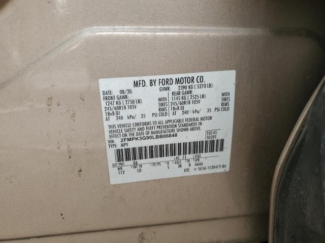 2020 FORD EDGE SE - 2FMPK3G90LBB06848