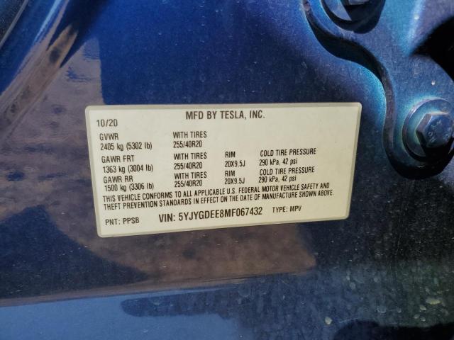 2021 TESLA MODEL Y - 5YJYGDEE8MF067432