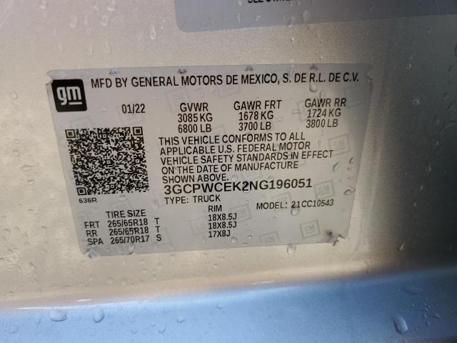 3GCPWCEK2NG196051 2022 CHEVROLET ALL Models