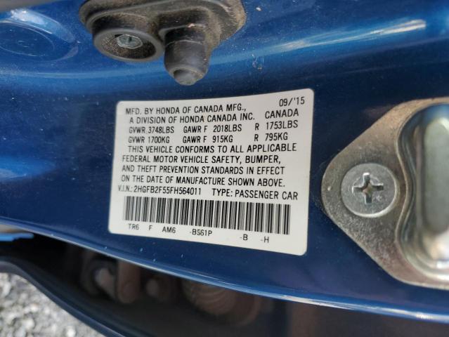 2015 HONDA CIVIC 2HGFB2F55FH564011