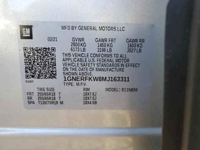 2021 CHEVROLET TRAVERSE L - 1GNERFKW8MJ163311