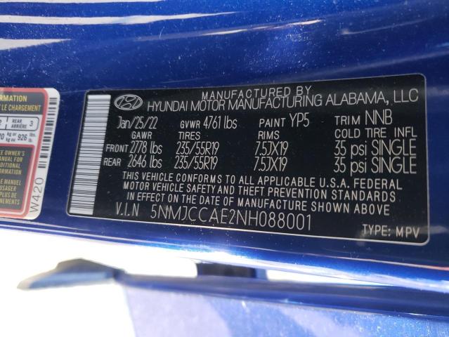 2022 HYUNDAI TUCSON SEL - 5NMJCCAE2NH088001