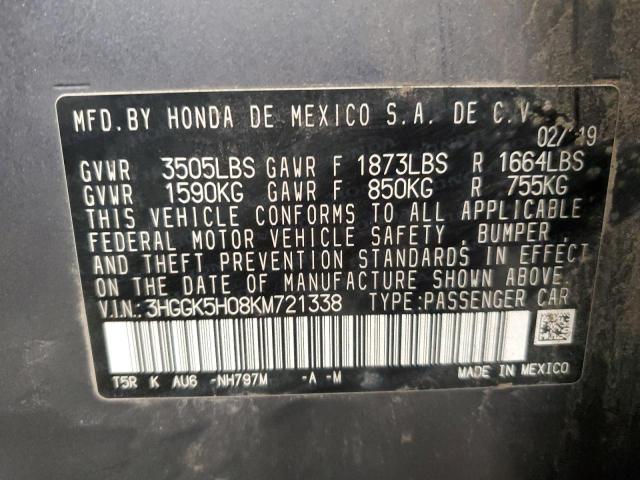 2019 HONDA FIT EXL - 3HGGK5H08KM721338