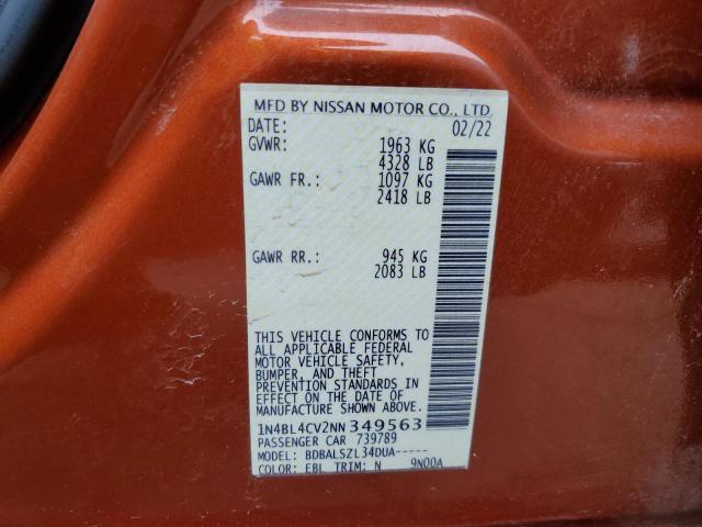 2022 NISSAN ALTIMA SR - 1N4BL4CV2NN349563