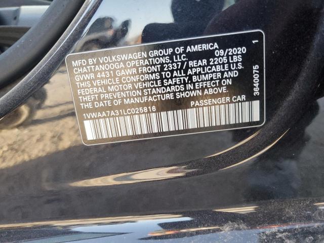 2020 VOLKSWAGEN PASSAT S - 1VWAA7A31LC025816