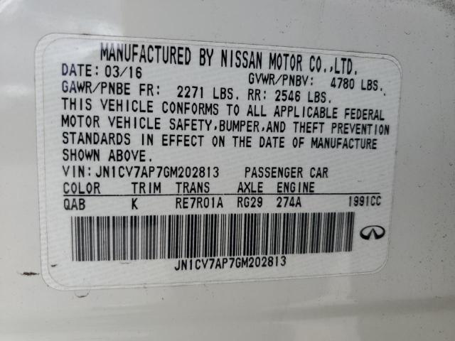 2016 INFINITI Q50 BASE JN1CV7AP7GM202813