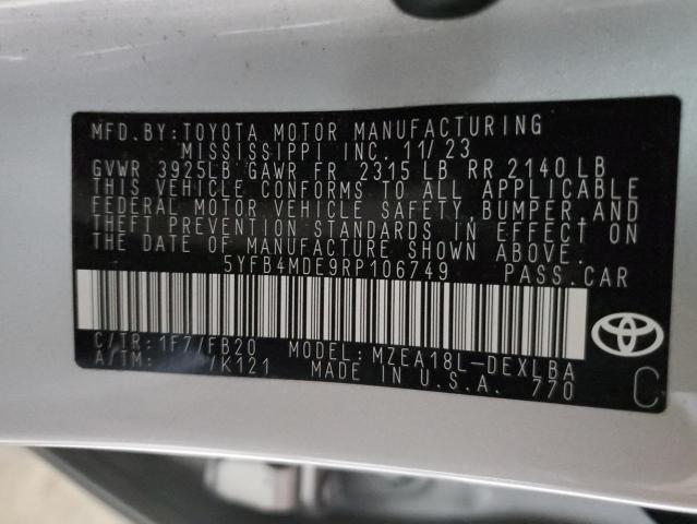 2024 TOYOTA COROLLA LE - 5YFB4MDE9RP106749