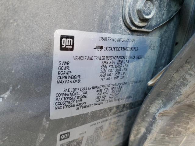 2021 CHEVROLET SILVERADO - 1GCUYGET5MZ298763